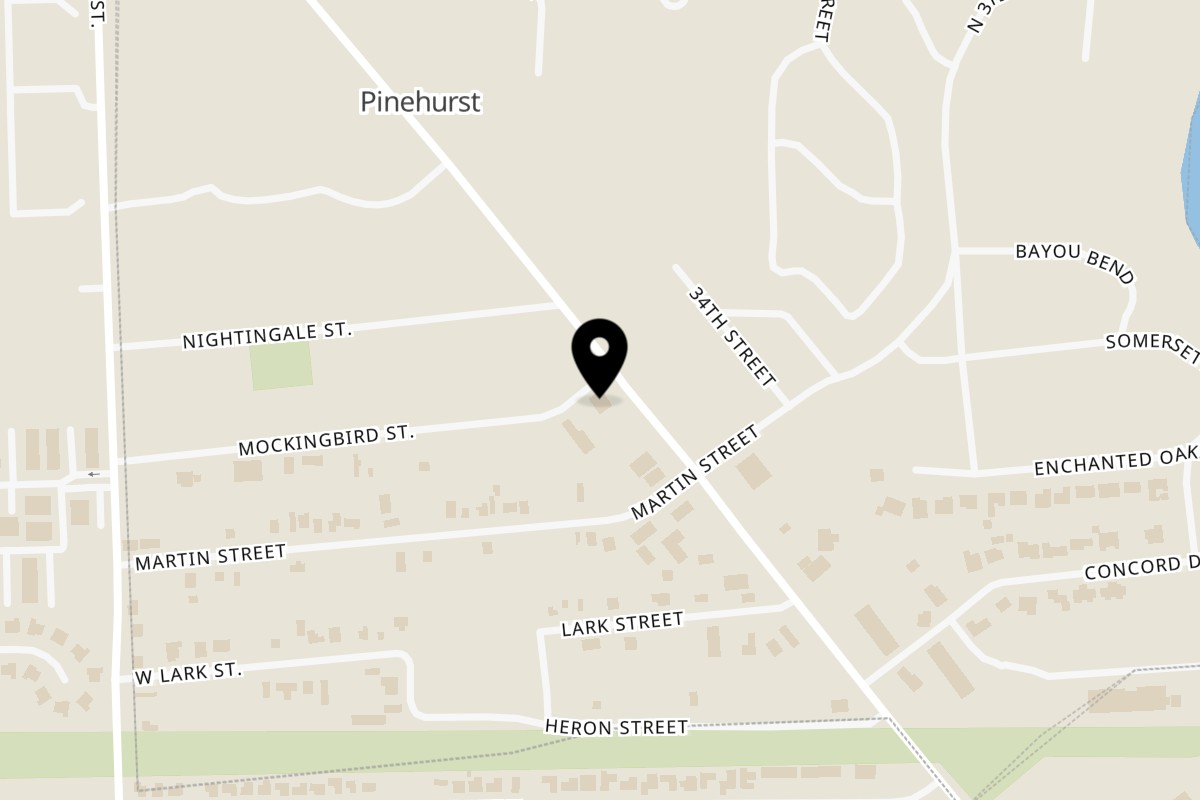 Map showing the location of Ricky Grill & Steak Seafood on 1627 Strickland Dr in Orange